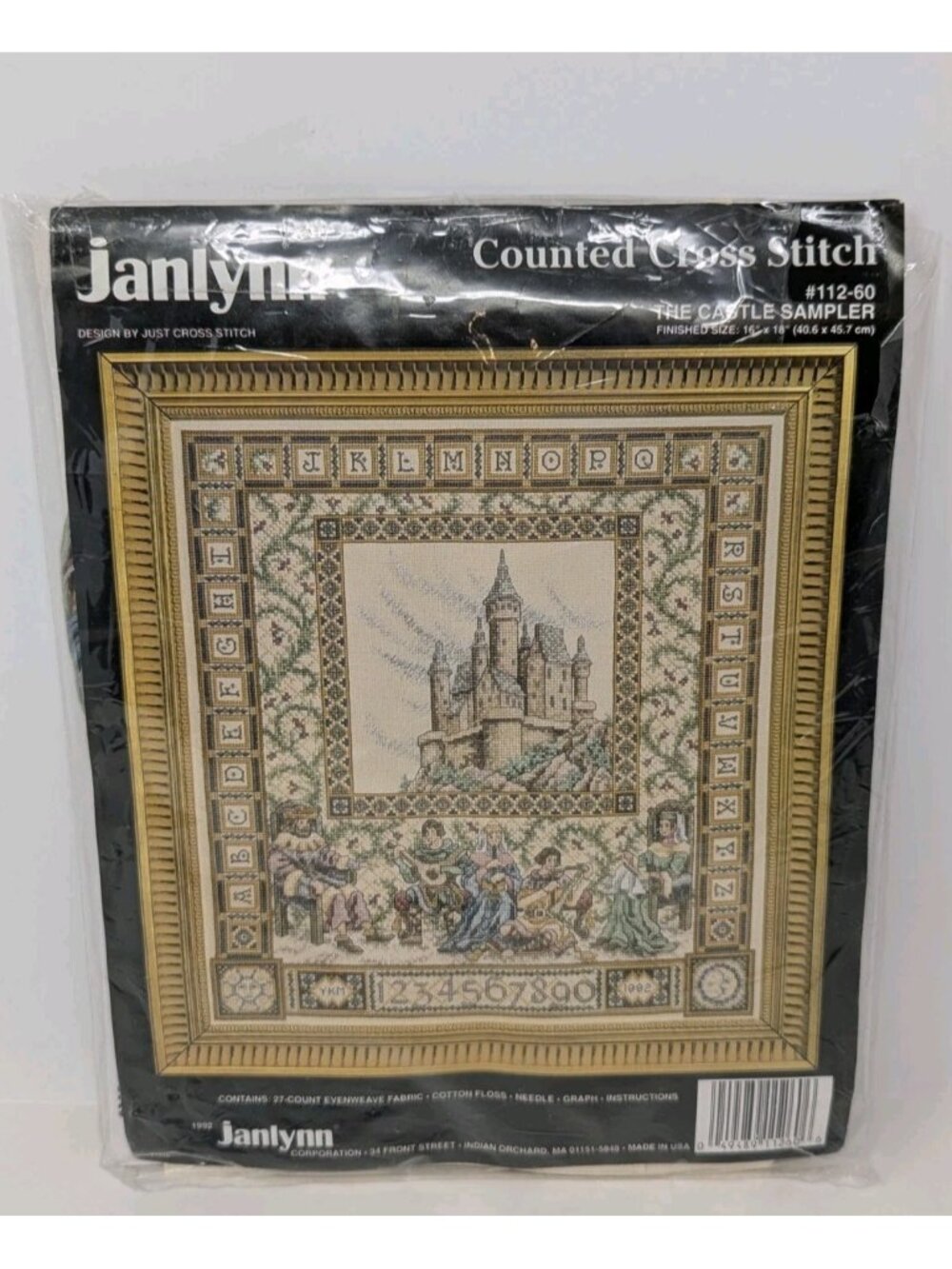 Janlynn Castle Sampler Kit Counted Cross Stitch Medival Fantasy Evenweave 1992